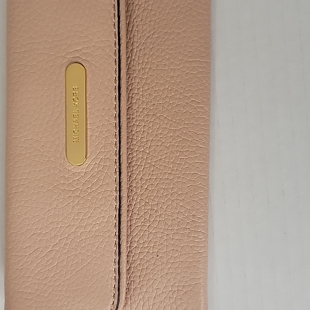 Michael Kors Pink Textured Wallet with Gold Accent - Picture 2 of 4
